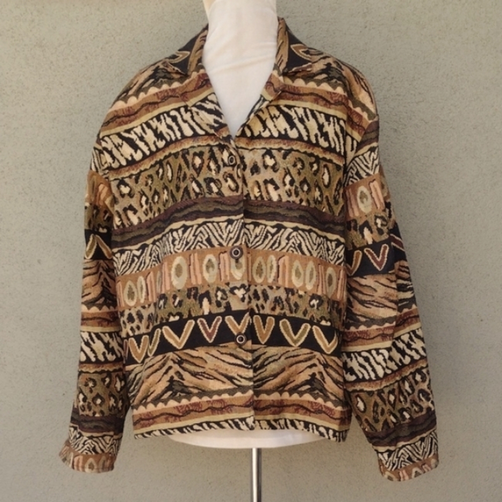 ITF Animal Print Jacket with Earth Tones L/XL